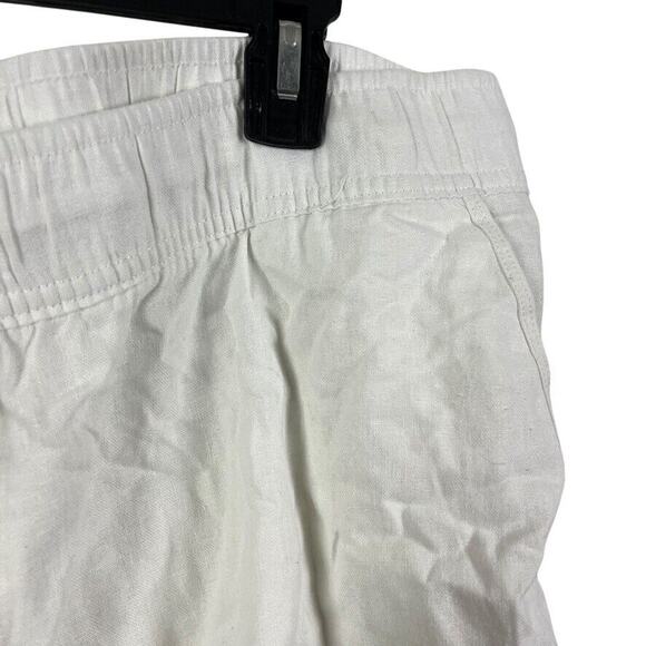 Gap Womens Linen Pull On Shorts Elastic Waist White NWT Pocket Drawstring XXL 2X - Picture 6 of 16